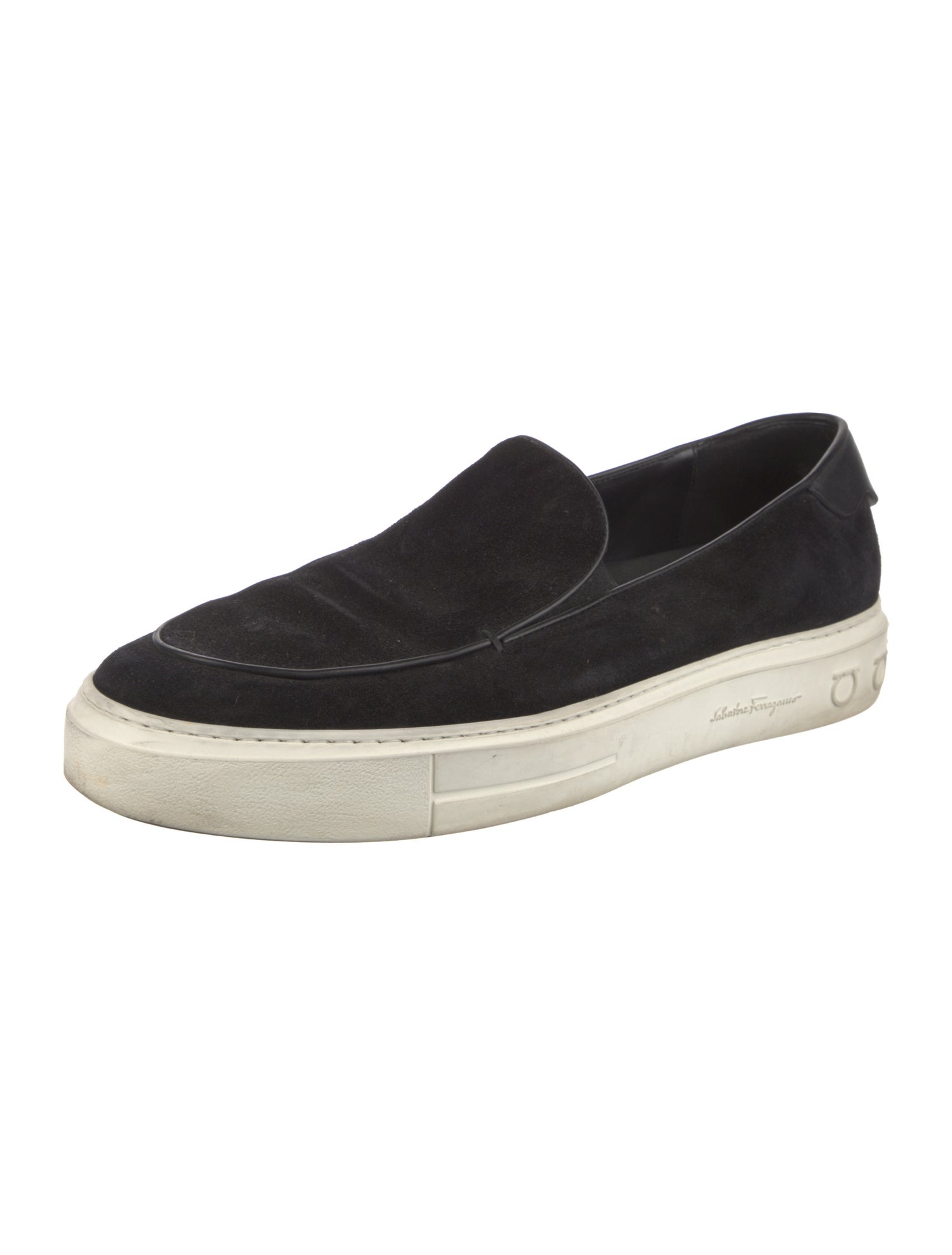 Salvatore Ferragamo Gancini Logo Suede Sneakers - Black Sneakers