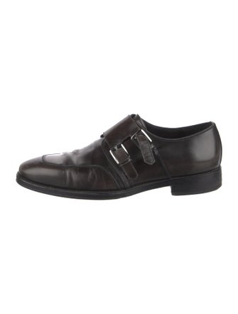 Salvatore Ferragamo Leather Monk Straps