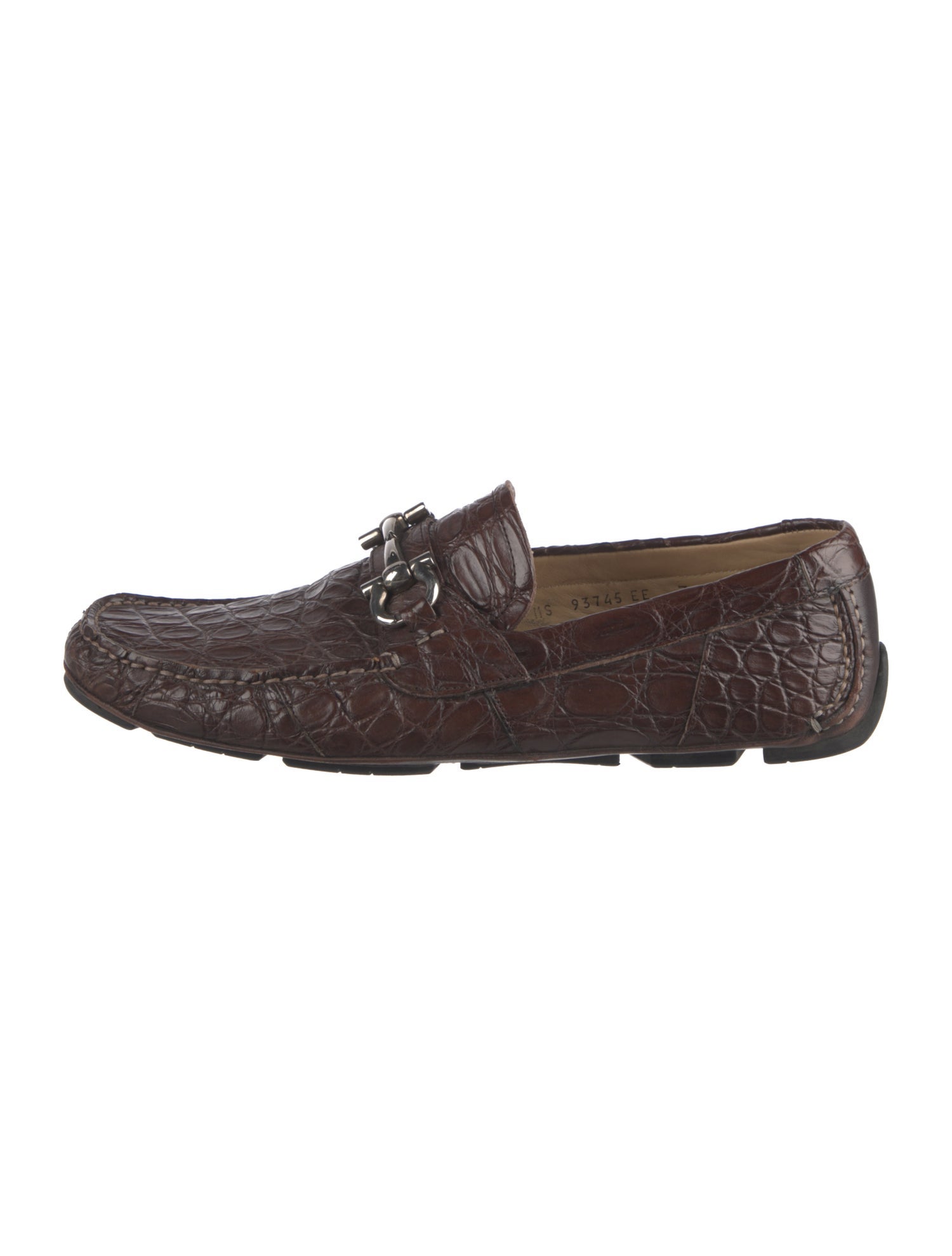 Salvatore Ferragamo Gancini Logo Crocodile Drivers