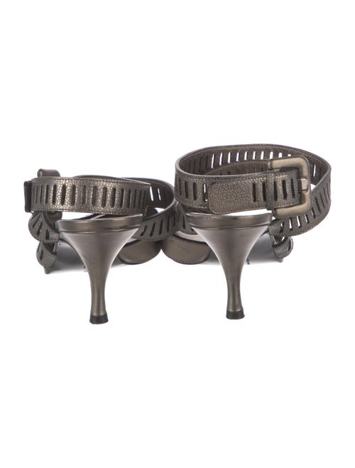 Salvatore Ferragamo Leather Lasercut Accents Sandals