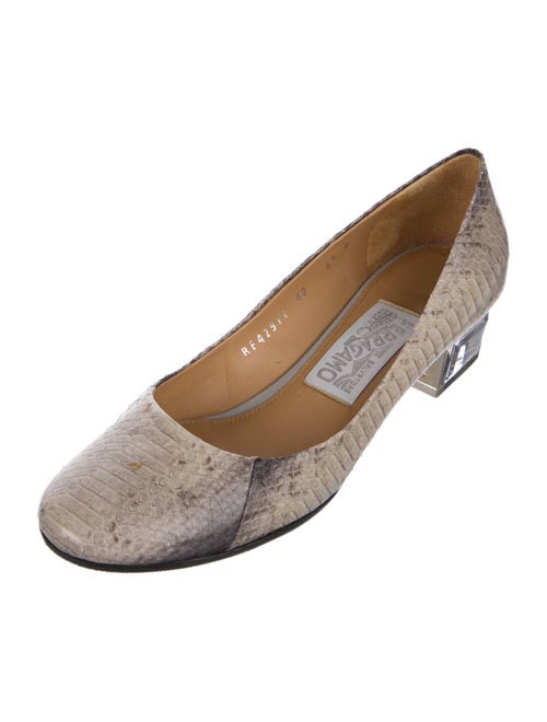 Salvatore Ferragamo Embossed Leather Animal Print Pumps