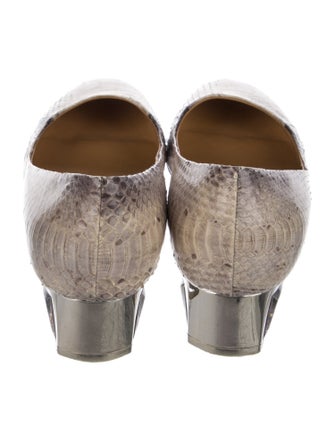 Salvatore Ferragamo Embossed Leather Animal Print Pumps