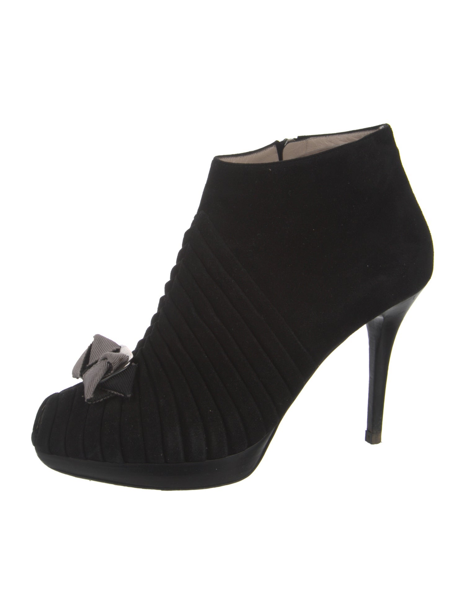 Salvatore Ferragamo Suede Grosgrain Trim