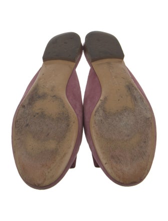 Salvatore Ferragamo Suede Bow Accents Mules