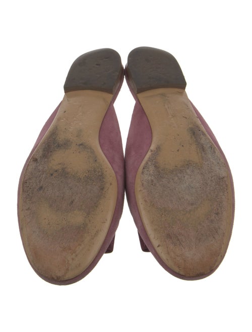 Salvatore Ferragamo Suede Bow Accents Mules