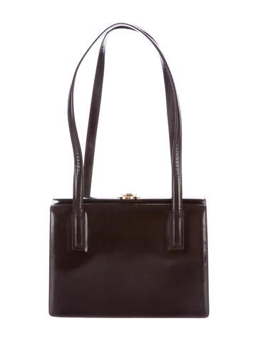 Salvatore Ferragamo Patent Leather Gancio Shoulder Bag