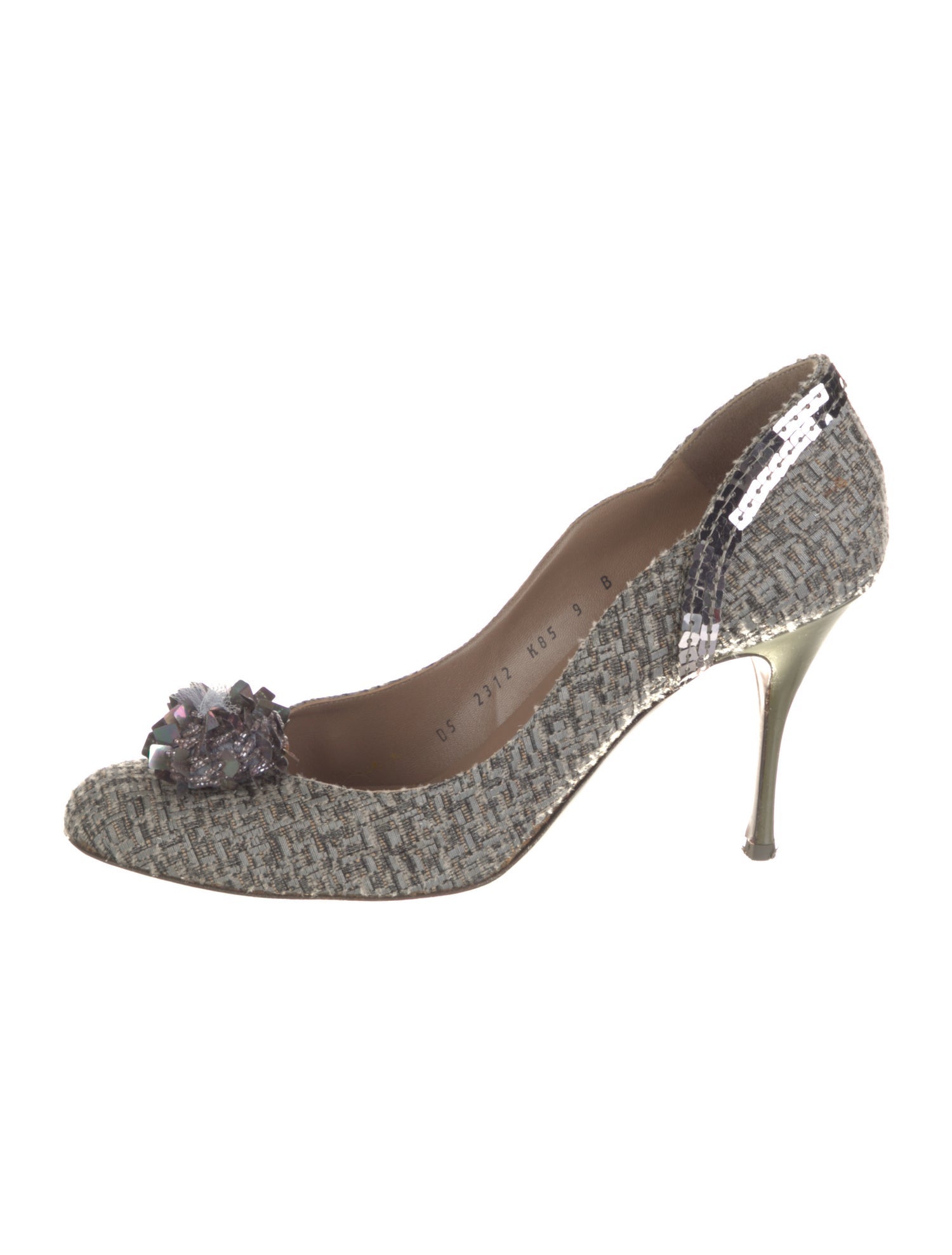 Salvatore Ferragamo Sequin Embellishments Slingback Pumps