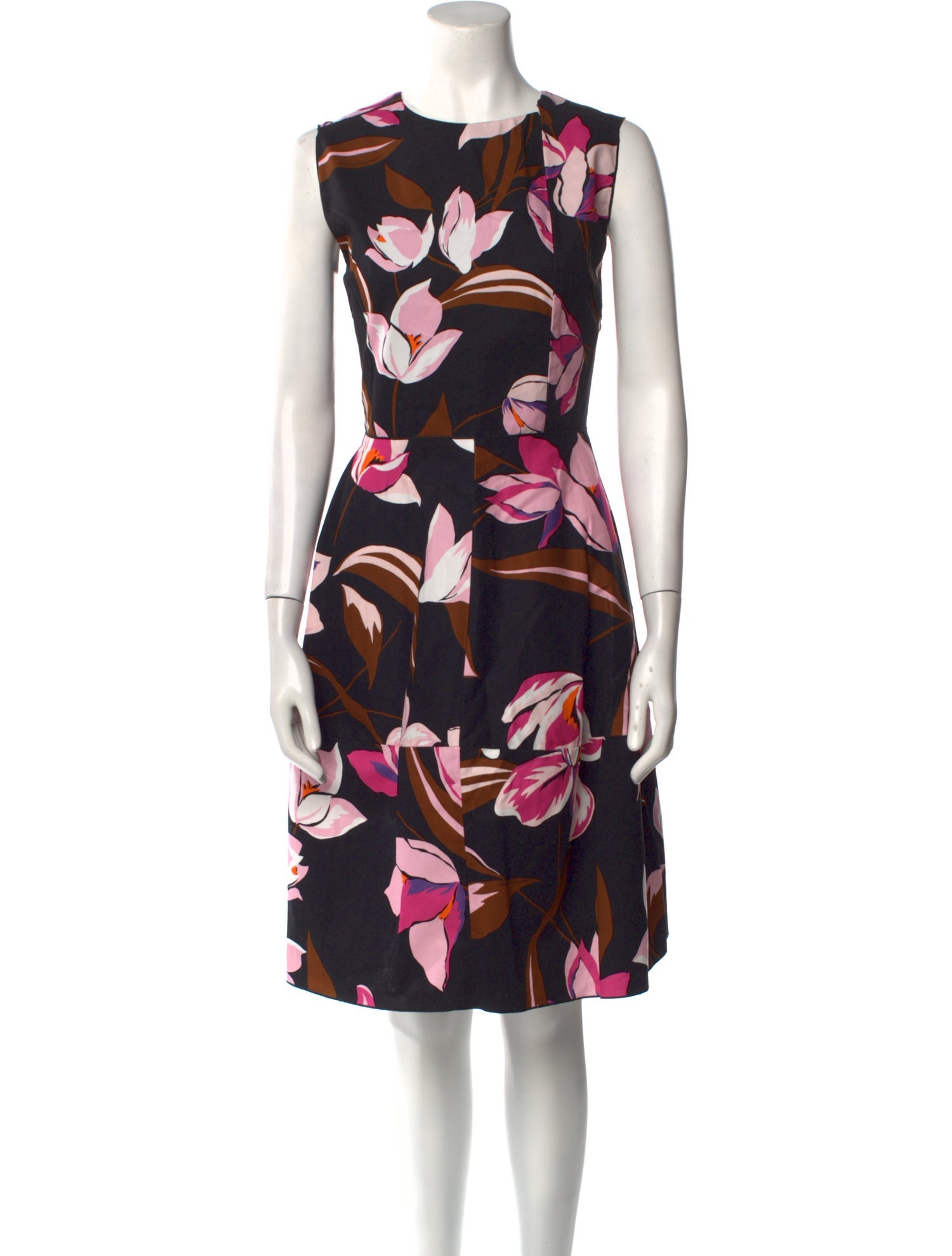 Salvatore Ferragamo Floral Print Knee-Length Dress