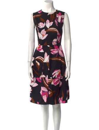 Salvatore Ferragamo Floral Print Knee-Length Dress