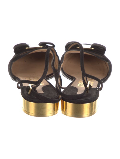 Salvatore Ferragamo Vara Bow Accent Suede Slingback Flats