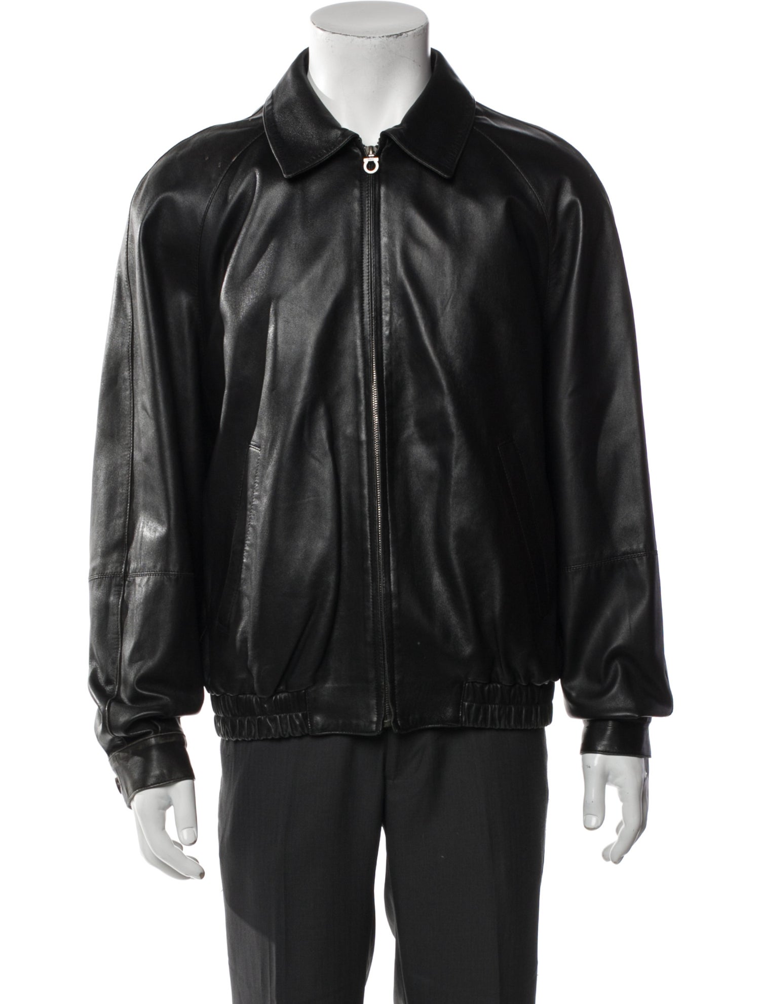 Salvatore Ferragamo Leather Bomber Jacket