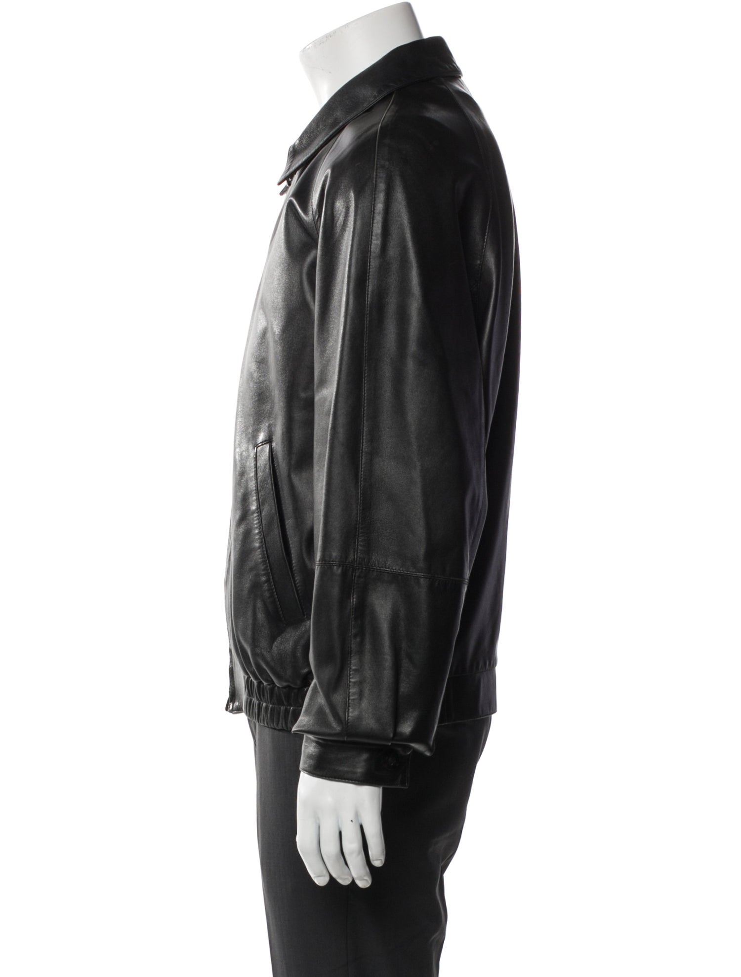 Salvatore Ferragamo Leather Bomber Jacket