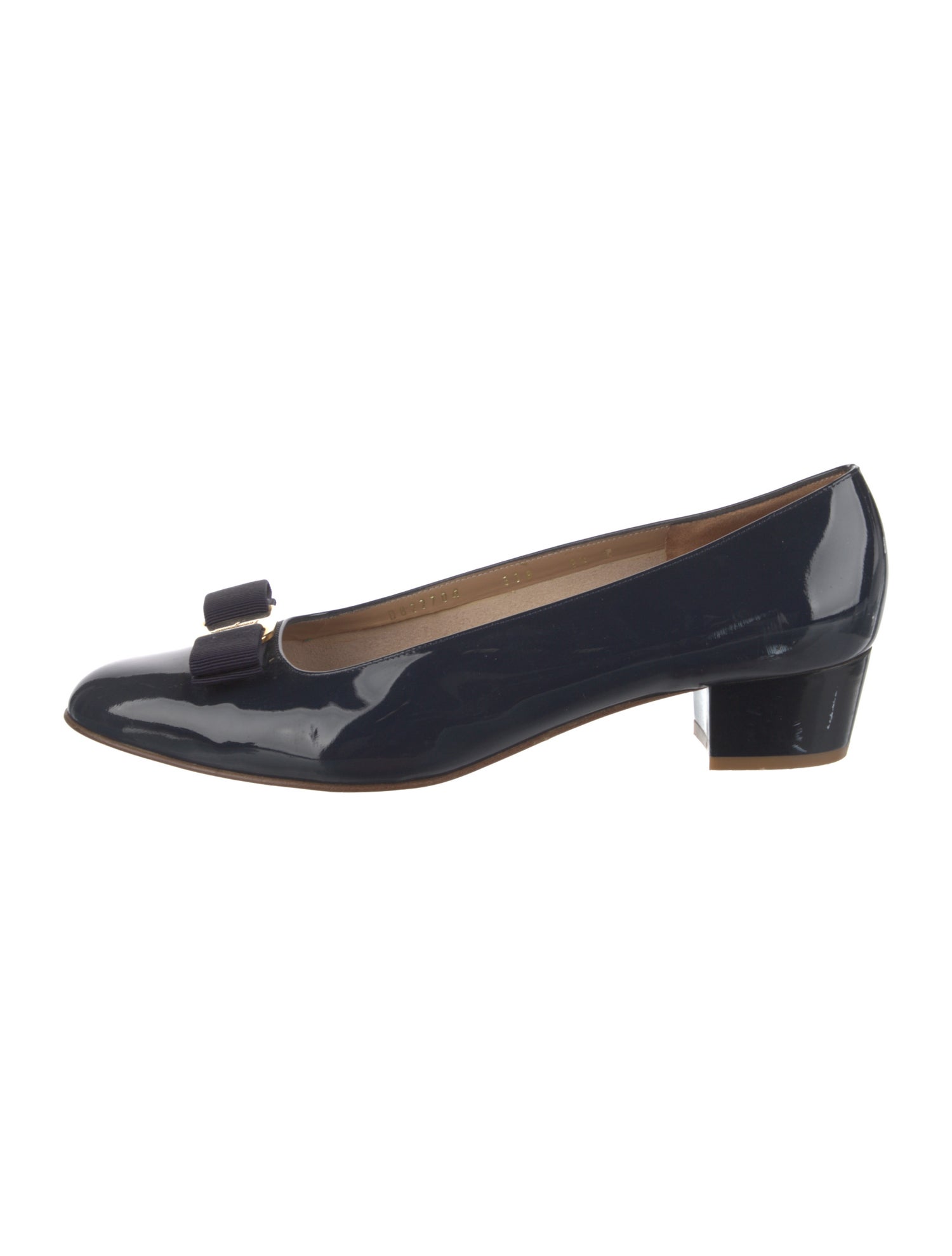 Salvatore Ferragamo Patent Leather Bow Accents Pumps