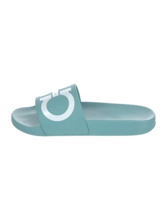 Salvatore Ferragamo Rubber Graphic Print Slides