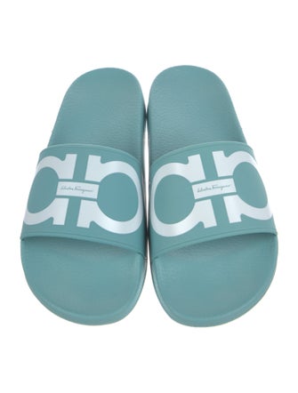 Salvatore Ferragamo Rubber Graphic Print Slides