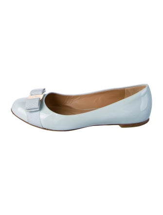 Salvatore Ferragamo Vara Bow Accent Patent Leather Ballet Flats