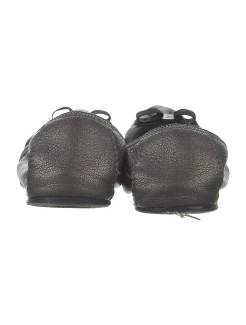 Salvatore Ferragamo Leather Bow Accents Ballet Flats