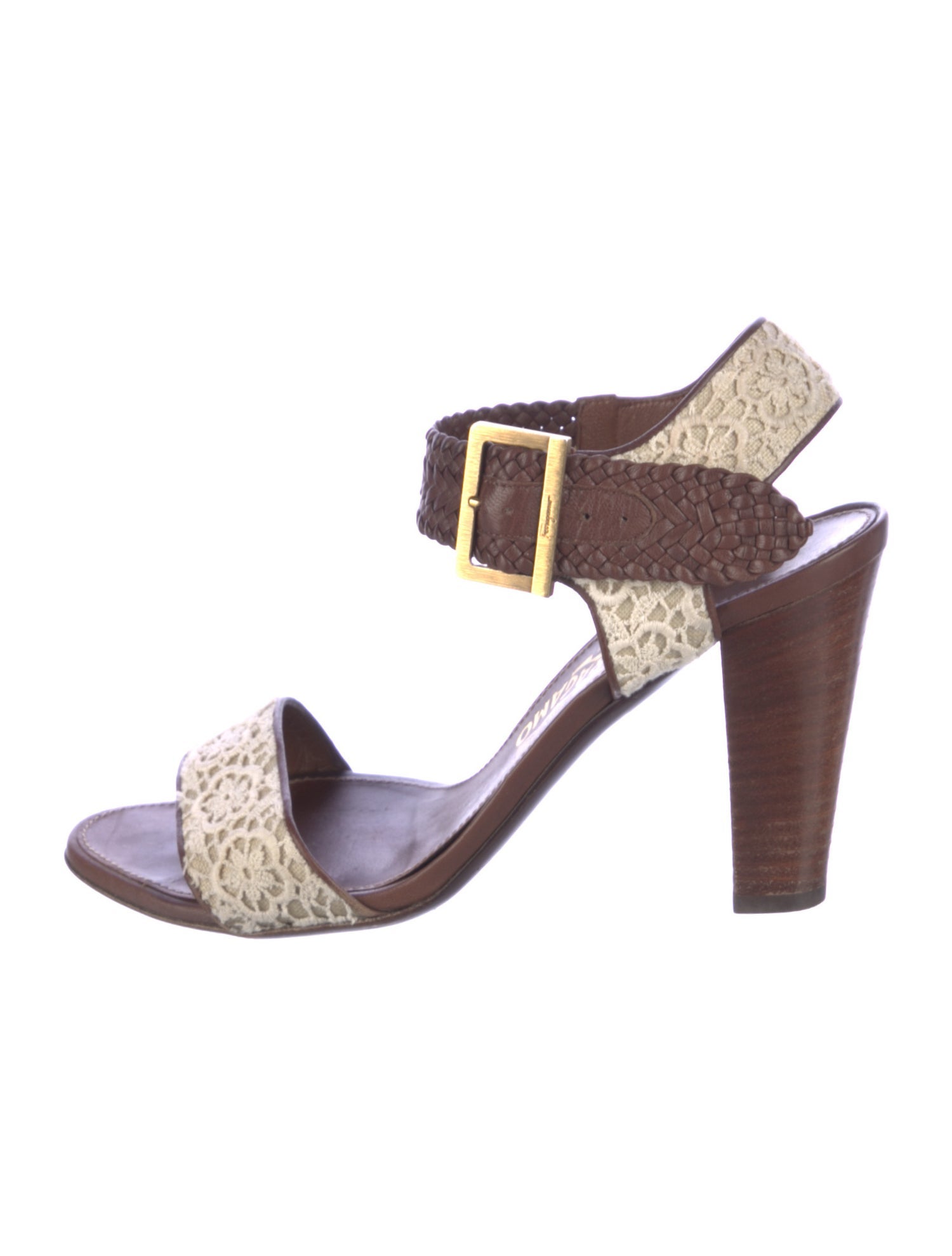 Salvatore Ferragamo Vintage Animal Print Slingback Sandals