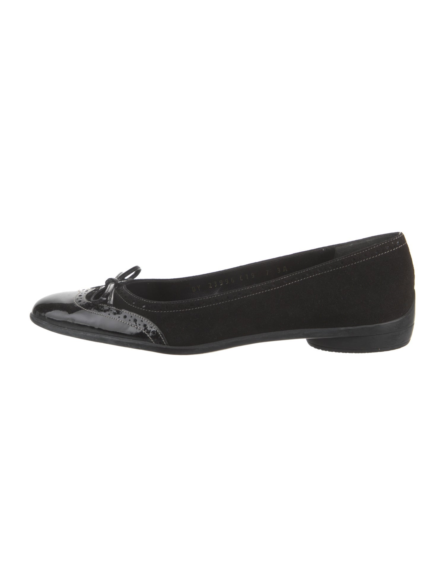 Salvatore Ferragamo Suede Bow Accents Ballet Flats