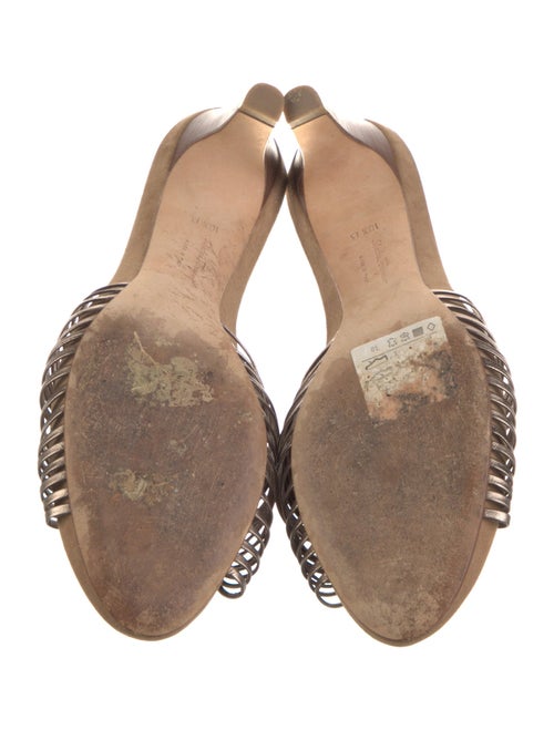 Salvatore Ferragamo Leather Bow Accents Slides