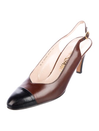 Salvatore Ferragamo Vintage Leather Slingback Pumps