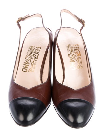 Salvatore Ferragamo Vintage Leather Slingback Pumps