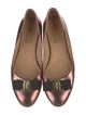Salvatore Ferragamo Suede Bow Accents Ballet Flats