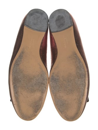 Salvatore Ferragamo Suede Bow Accents Ballet Flats