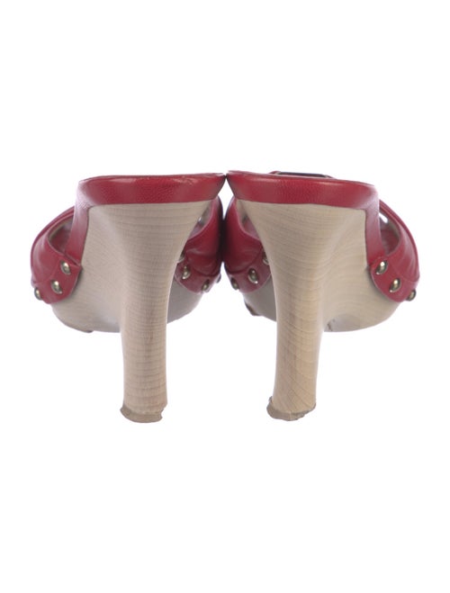 Salvatore Ferragamo Leather Studded Accents Slides