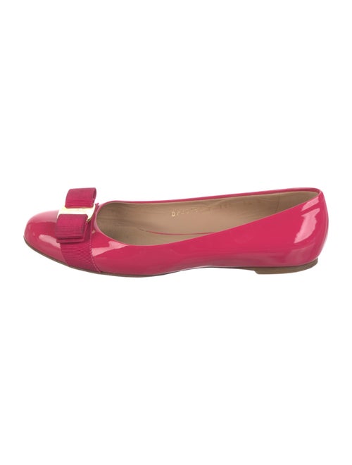 Salvatore Ferragamo Vara Bow Accent Patent Leather Ballet Flats