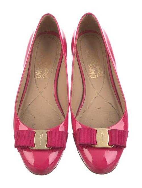 Salvatore Ferragamo Vara Bow Accent Patent Leather Ballet Flats