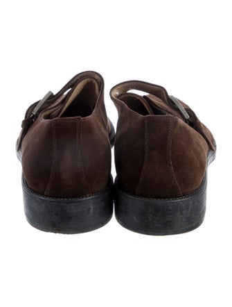 Salvatore Ferragamo Suede Monk Straps