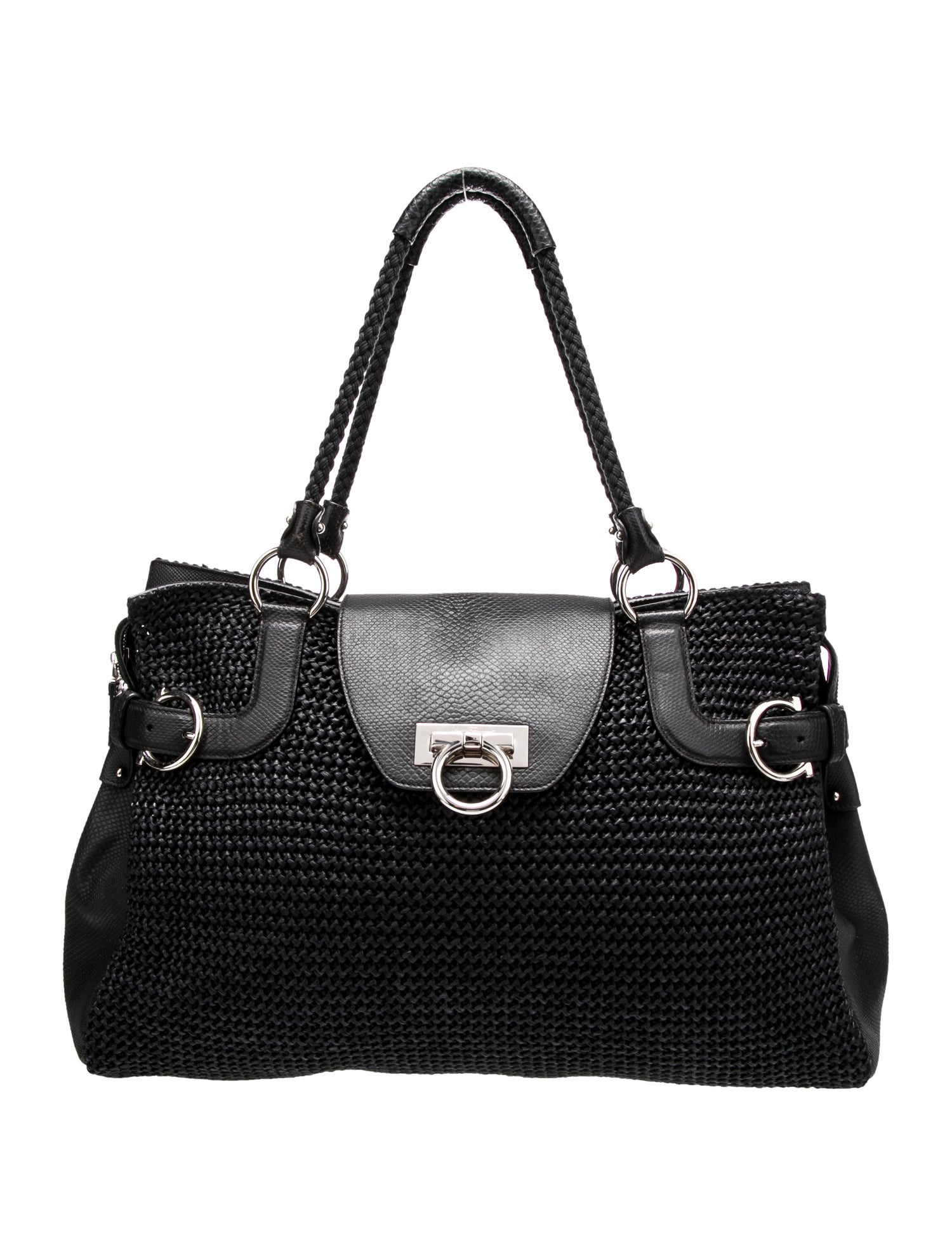 Salvatore Ferragamo Straw Shoulder Bag