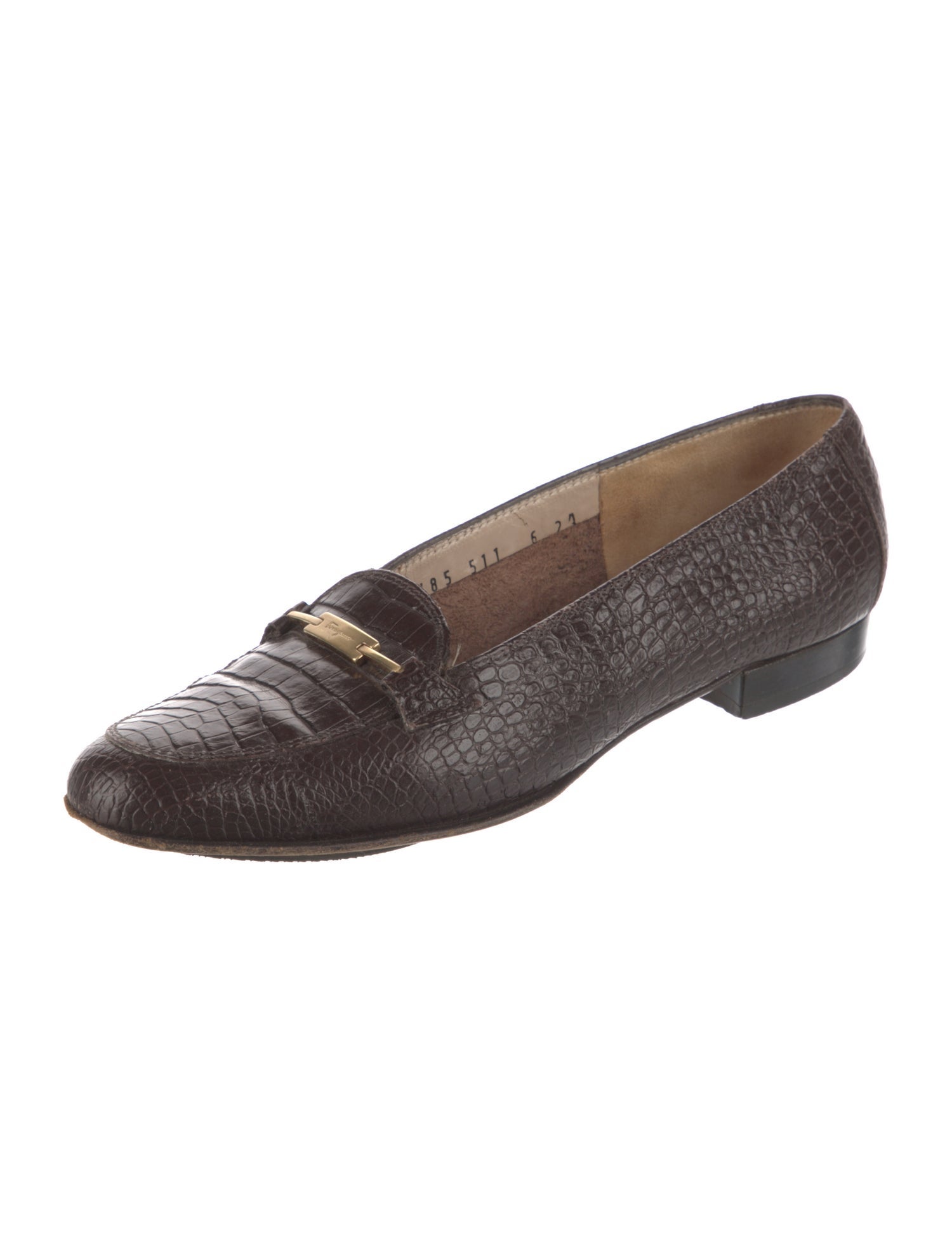 Salvatore Ferragamo GG Embossed Leather Loafers
