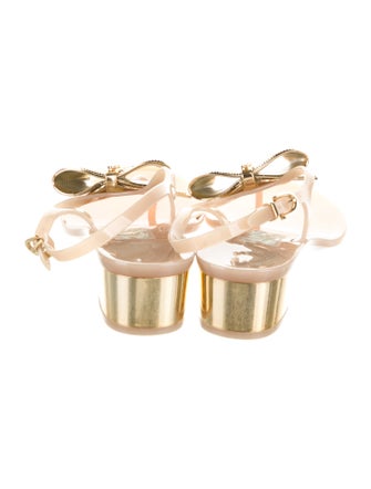 Salvatore Ferragamo Vara Bow Accent PVC Slingback Sandals