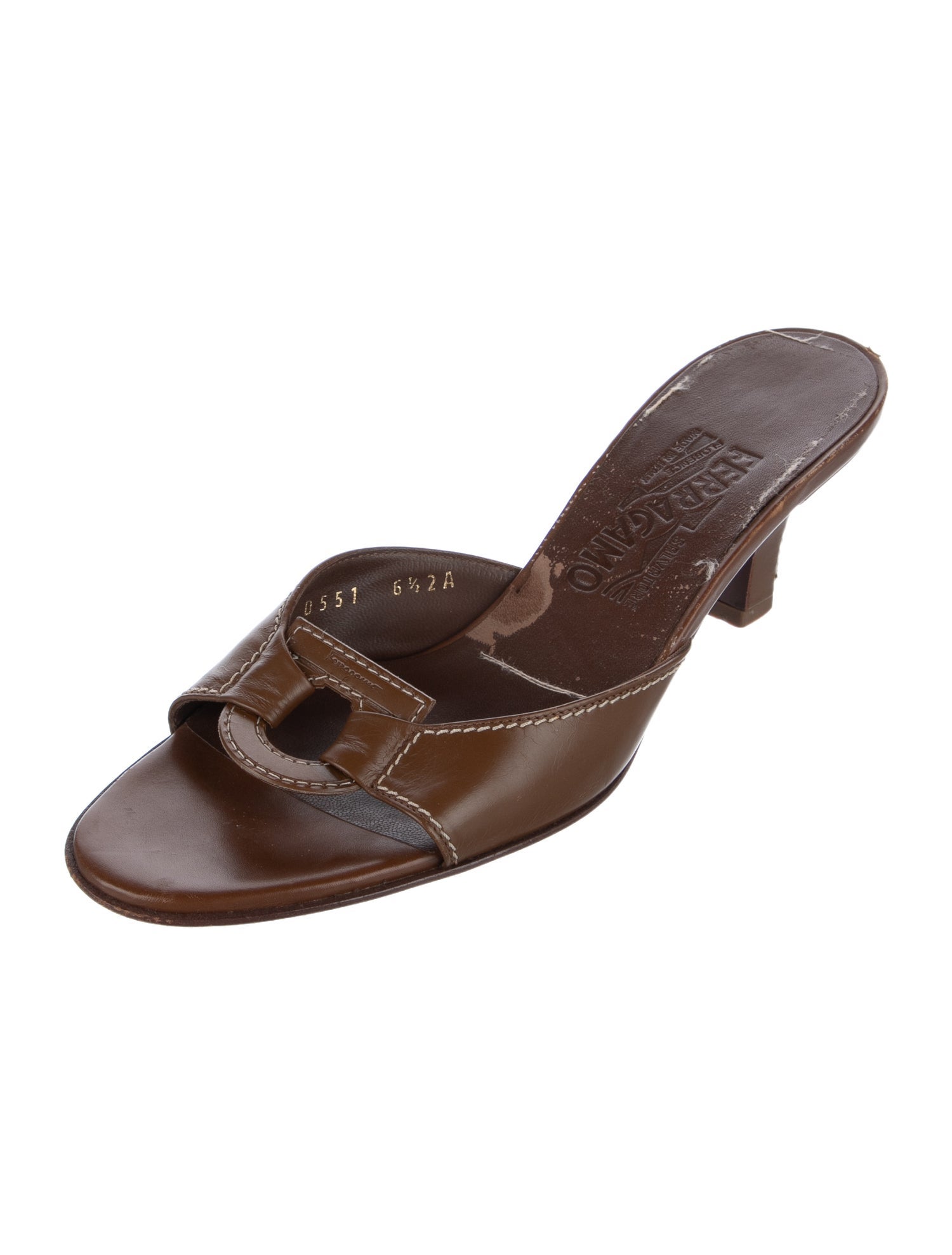 Salvatore Ferragamo Leather Slides