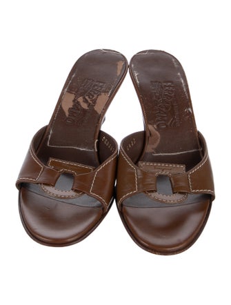 Salvatore Ferragamo Leather Slides