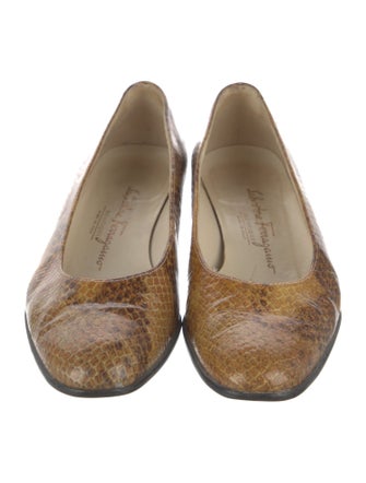 Salvatore Ferragamo Patent Leather Animal Print Flats