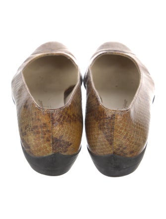 Salvatore Ferragamo Patent Leather Animal Print Flats