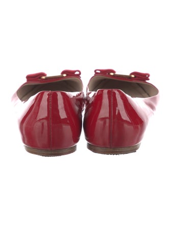 Salvatore Ferragamo Vara Bow Accent Patent Leather Ballet Flats
