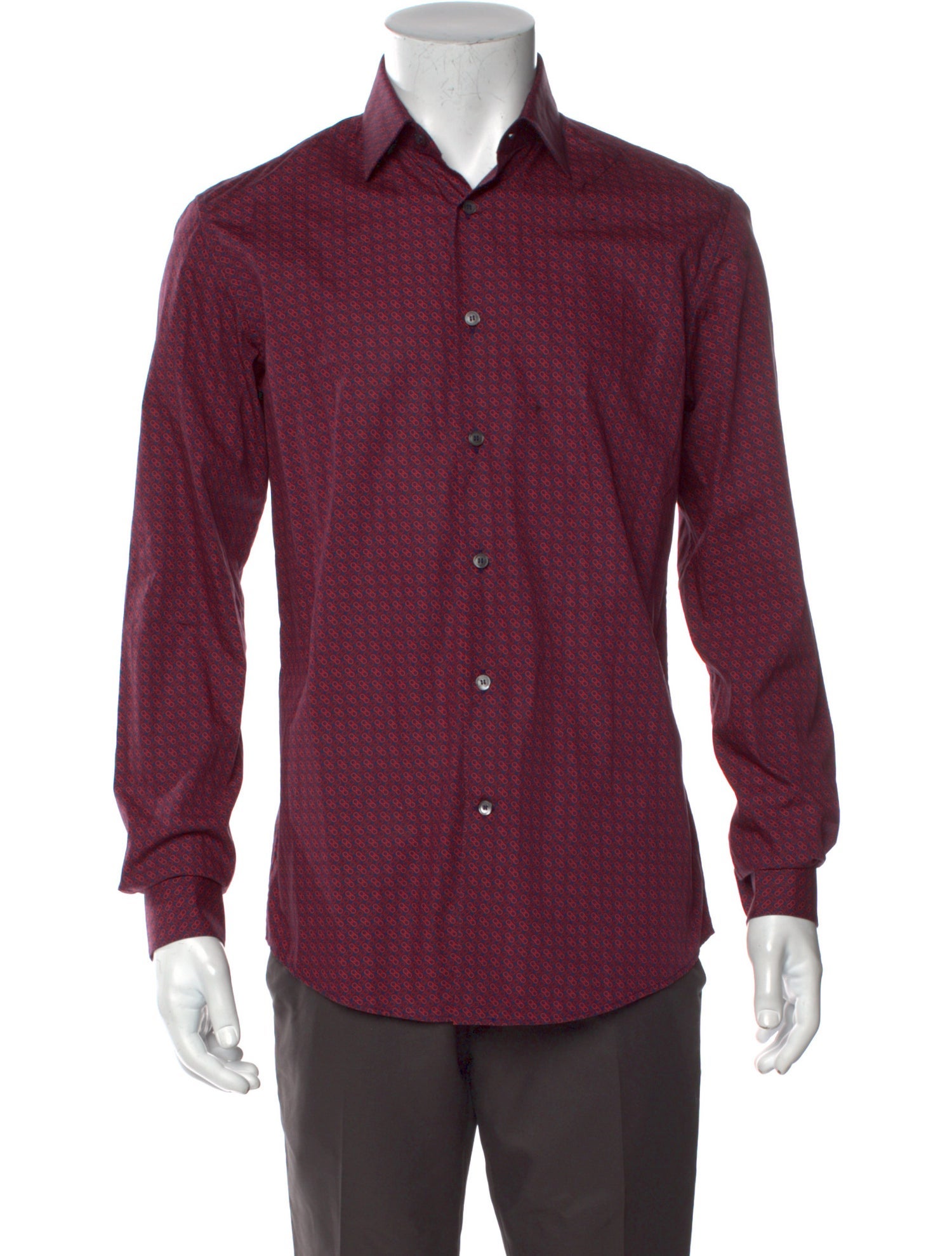 Salvatore Ferragamo Printed Long Sleeve Dress Shirt