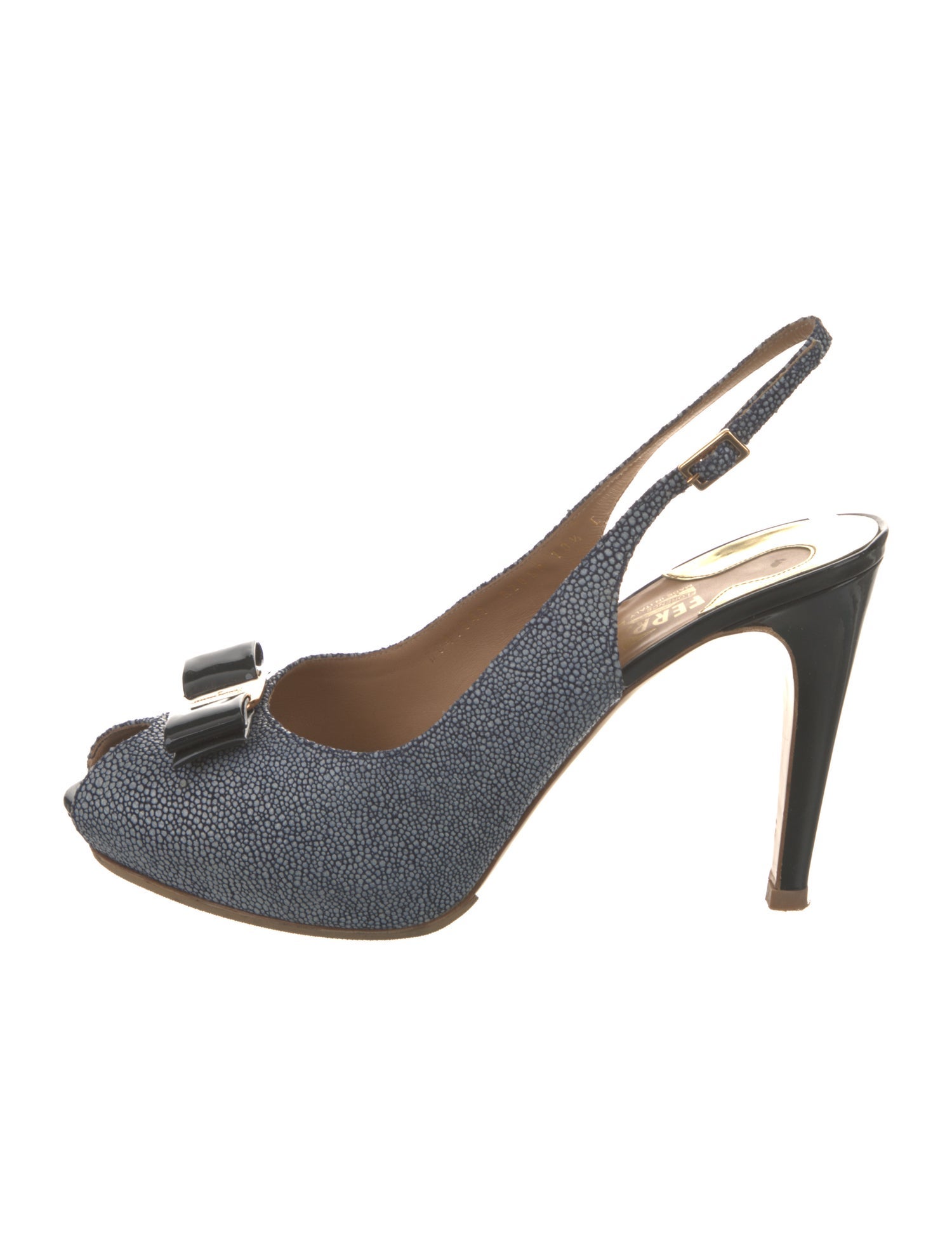 Salvatore Ferragamo Vara Bow Accent Suede Slingback Pumps