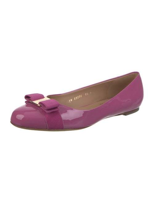 Salvatore Ferragamo Vara Bow Accent Patent Leather Ballet Flats