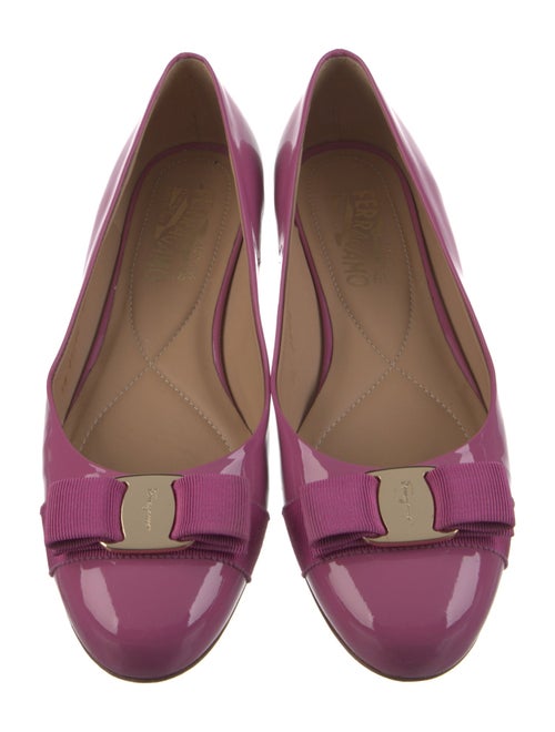 Salvatore Ferragamo Vara Bow Accent Patent Leather Ballet Flats