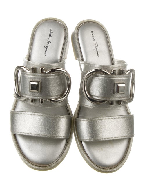 Salvatore Ferragamo Gancini Logo Rubber Slides
