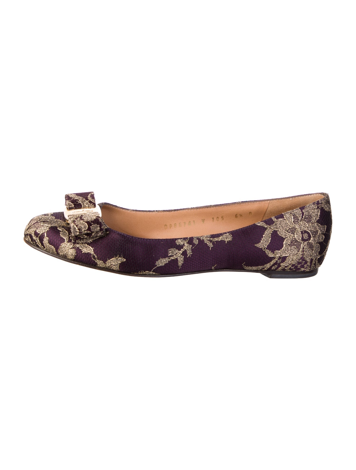 Salvatore Ferragamo Vara Bow Accent Floral Print Ballet Flats