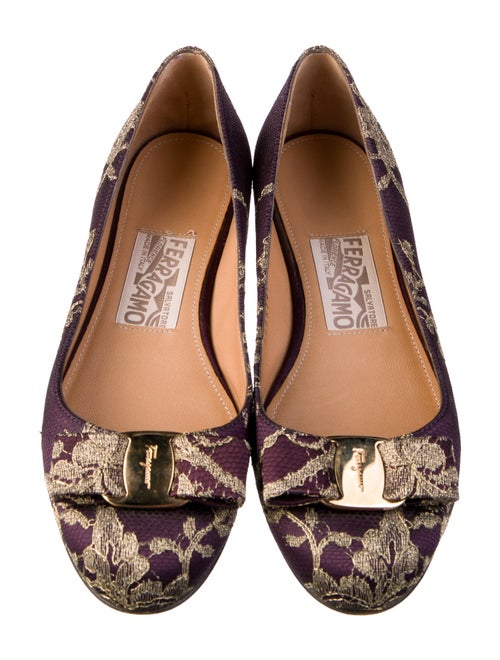 Salvatore Ferragamo Vara Bow Accent Floral Print Ballet Flats