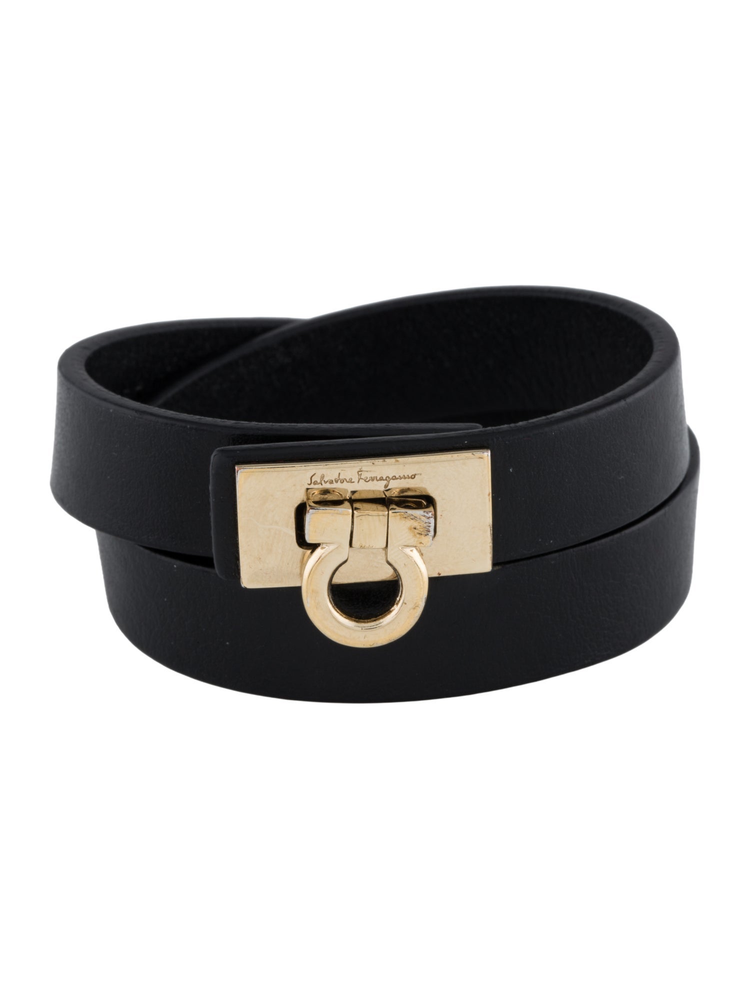 Salvatore Ferragamo Leather Wrap Bracelet