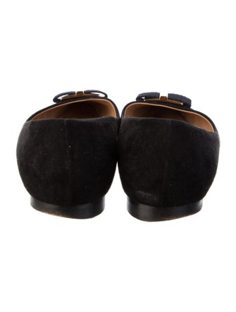 Salvatore Ferragamo Vara Bow Accent Suede Ballet Flats