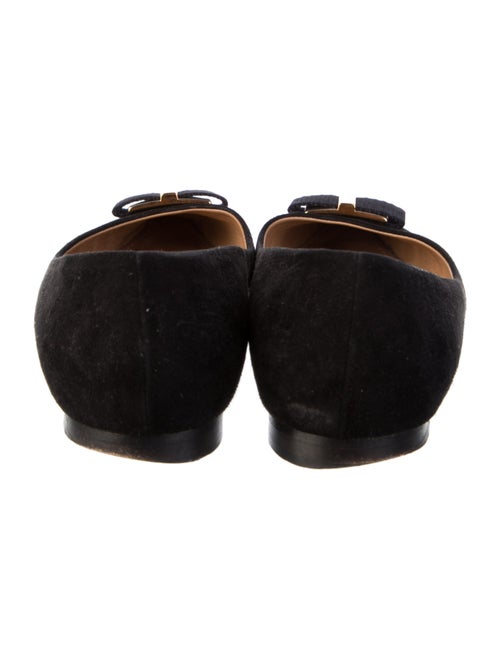 Salvatore Ferragamo Vara Bow Accent Suede Ballet Flats